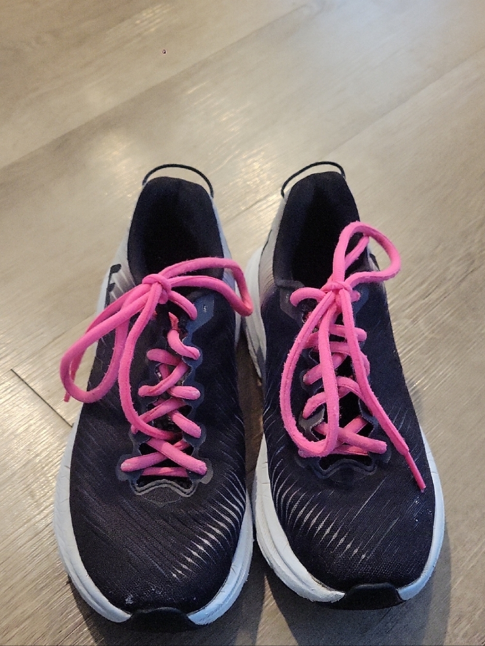 Women’s HOKA One One in Navy with Pink Laces